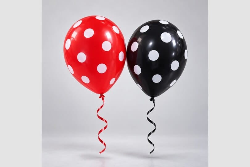 Red & Black Polka Dot Helium Balloons