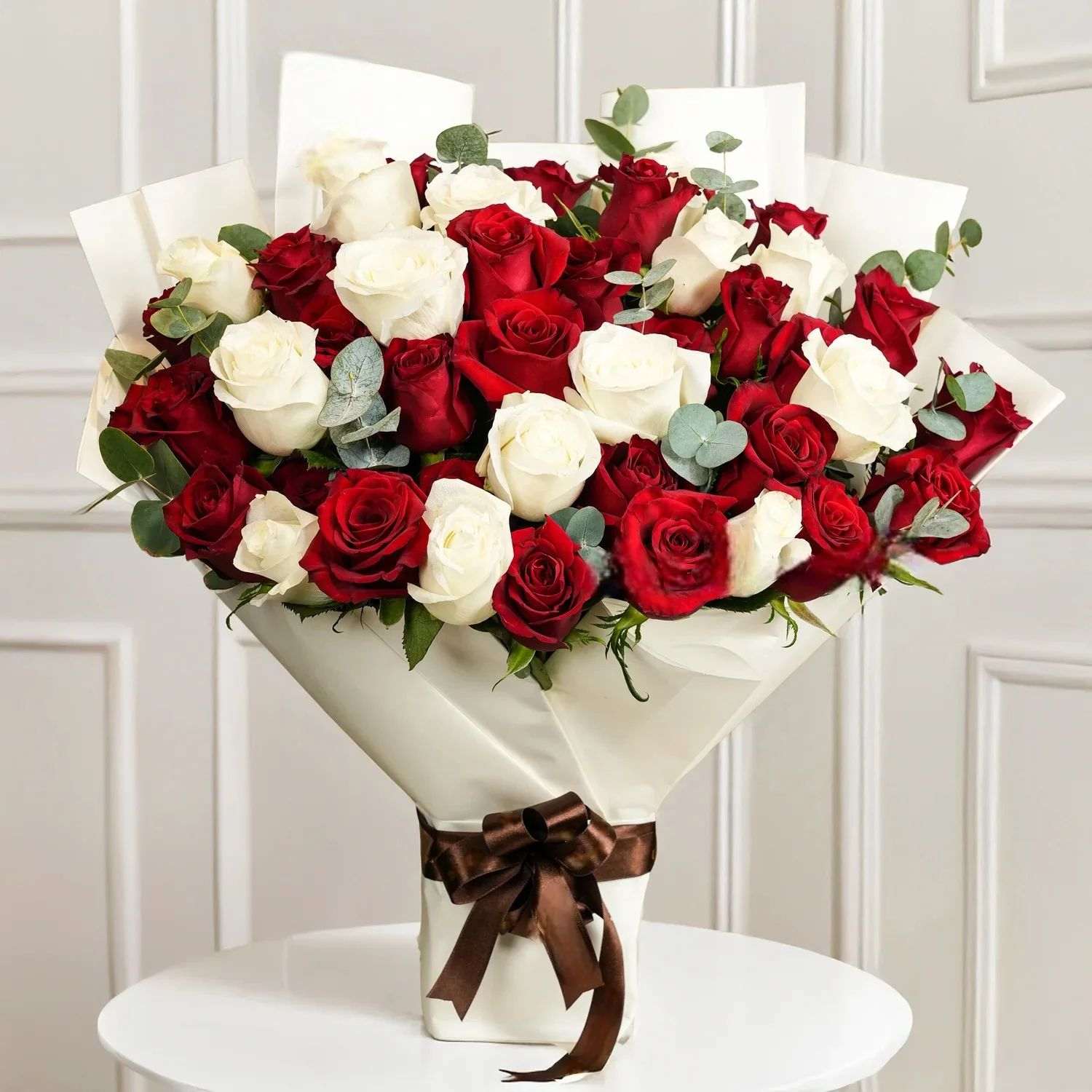 Red & White Rose Harmony Bouquet - Ward and Haneen - Buy Flower in hawally, Kuwait