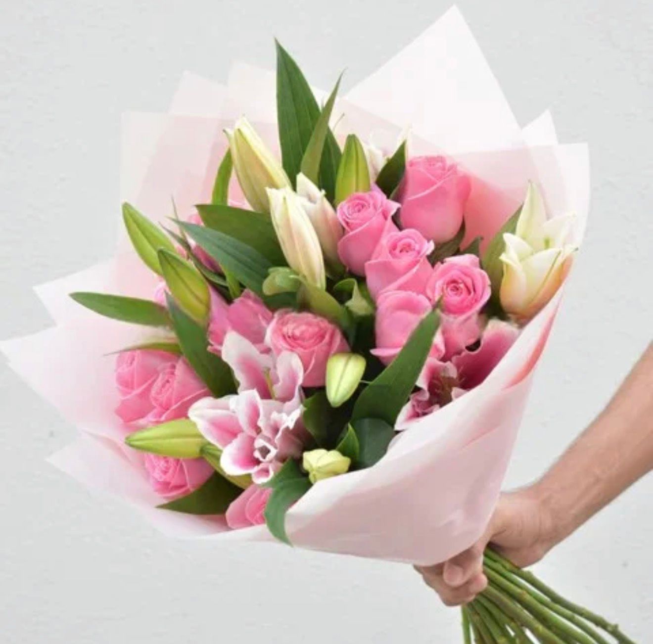 Pink Rose & Lily Harmony Bouquet