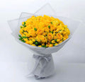 Yellow baby rose bouquet by Ward and Haneen featuring delicate small roses arranged in a charming floral display.
