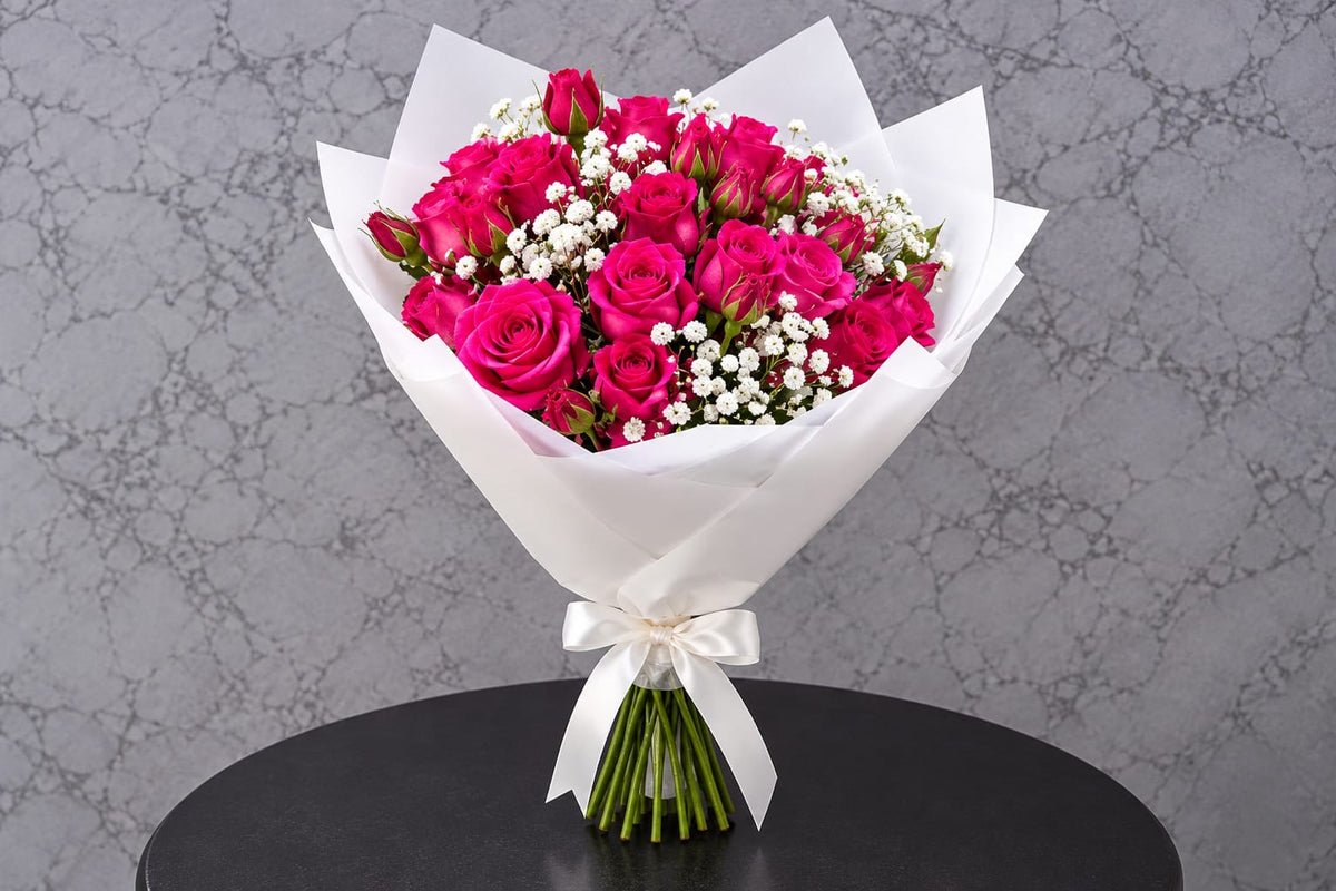 Fuchsia Baby Roses Bouquet