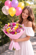 The Festive Floral & Balloon Set
