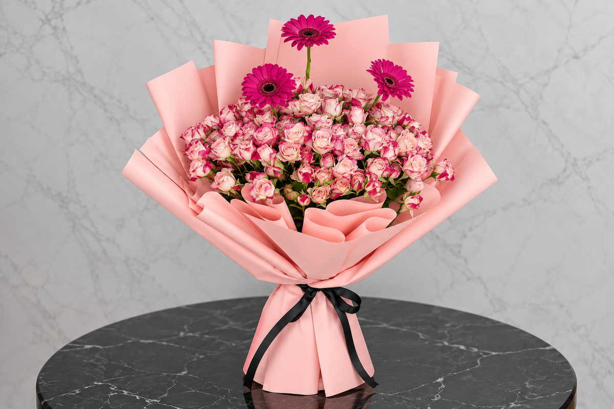 Happy Gerbera Bouquet – Pink
