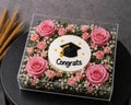 Luxury Graduation Cake & Floral Acrylic Box - Ward and Haneen - Buy Flower in hawally, Kuwait