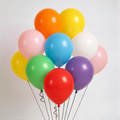 Set of 10 assorted color balloons from Ward and Haneen's Rainbow Joy collection, featuring vibrant, round latex balloons.