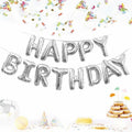 Silver Happy Birthday Foil air Balloon Set – Premium Party Decoration