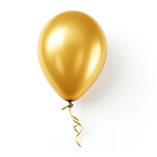Colorful helium balloon from Ward and Haneen, floating with shiny surface and vibrant patterns, perfect for celebrations.