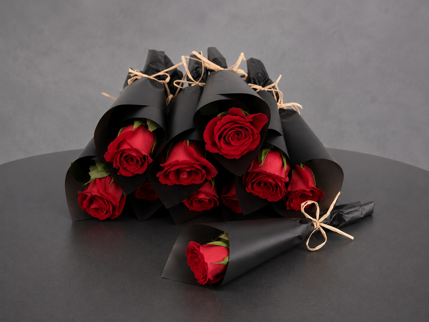 🌹 10 pics Single Red Rose Mini Bouquet Set