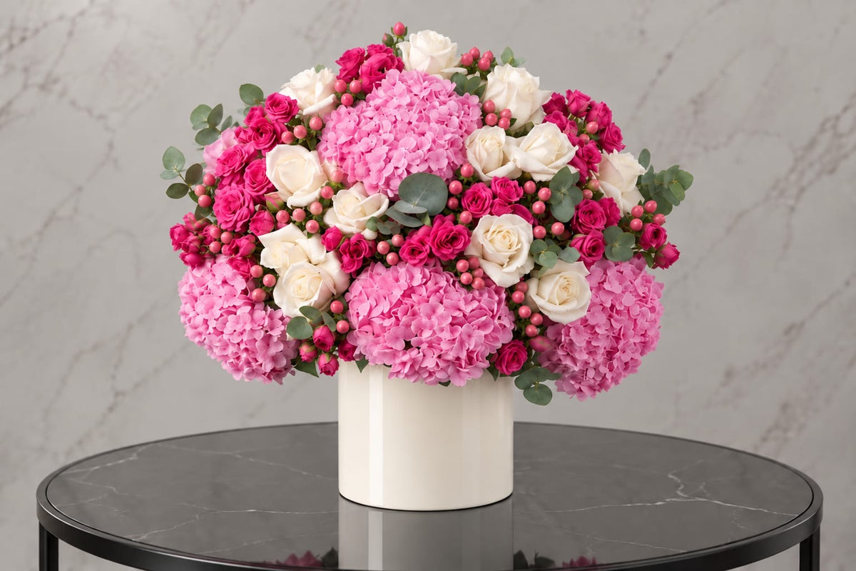 Luxury Pink Hydrangea Vase w23