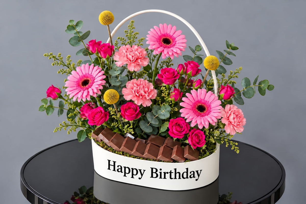 Happy Bloom Chocolate Basket