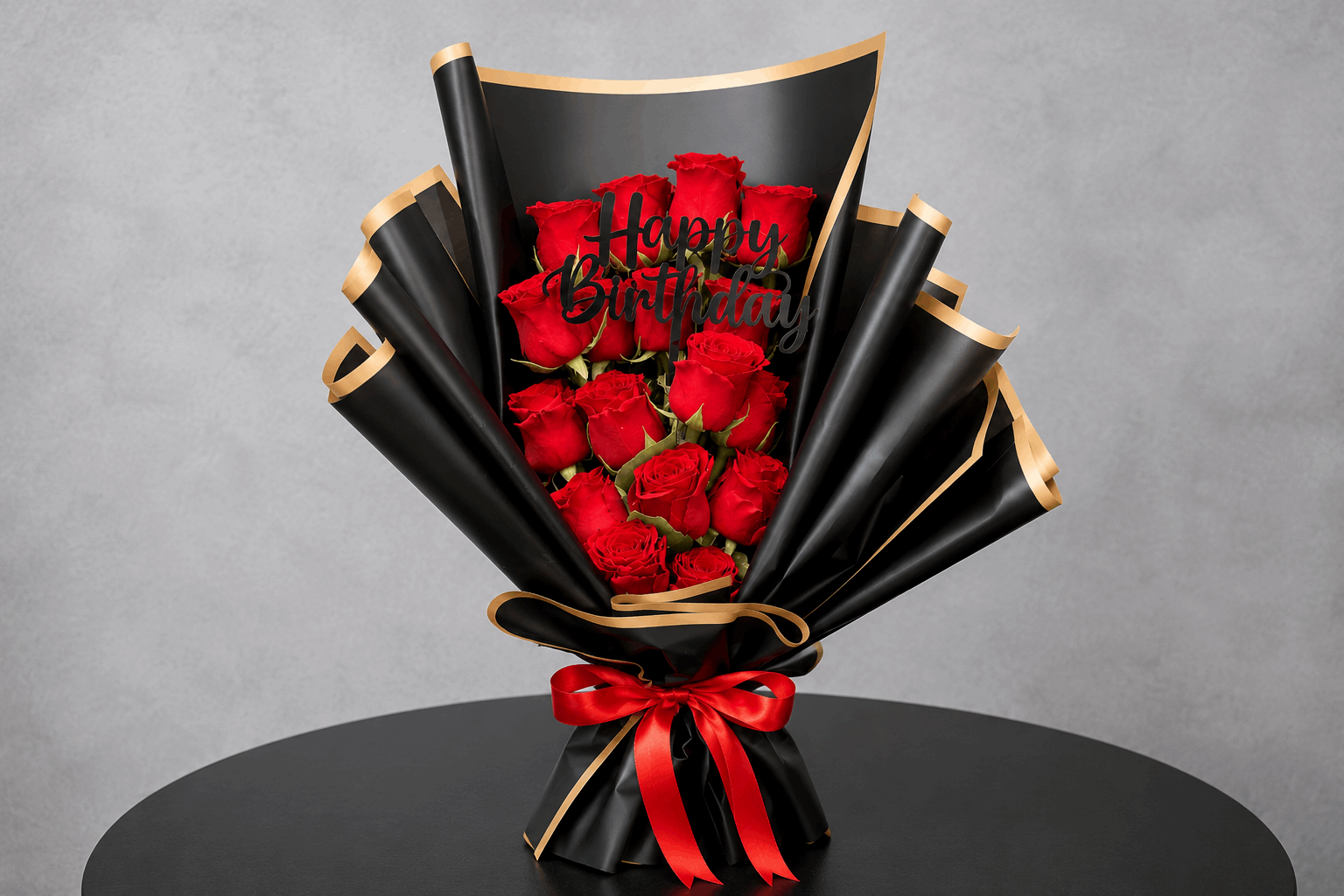 Happy Birthday Red Rose Bouquet - Ward and Haneen - Buy Flower in hawally, Kuwait
