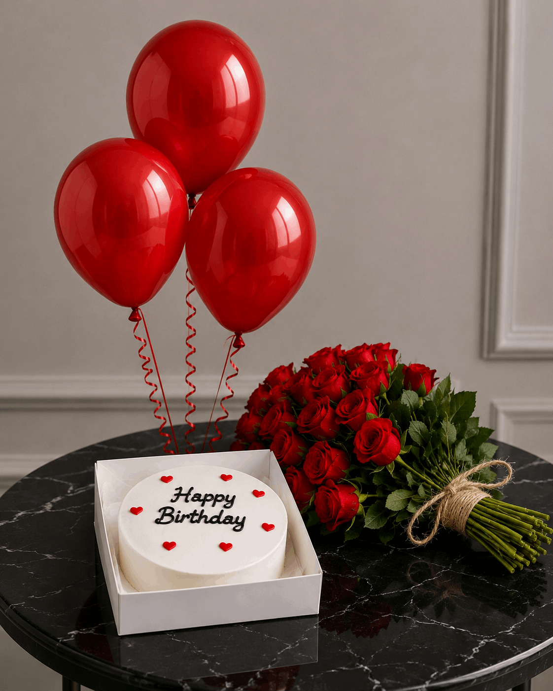 25 Red Roses & Bento Cake Celebration - Ward and Haneen - Buy Flower in hawally, Kuwait