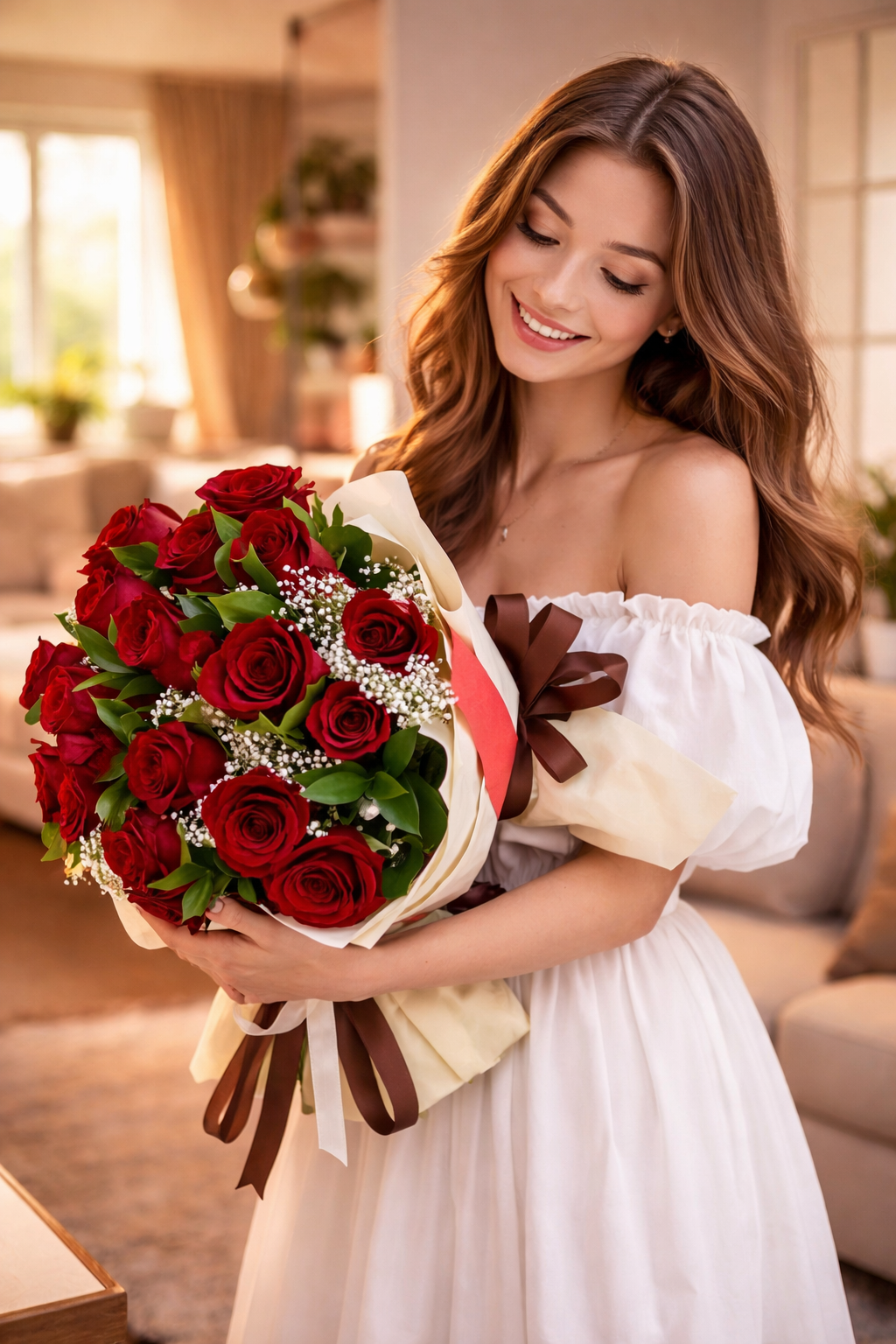 Passion bloom Red rose bouquet