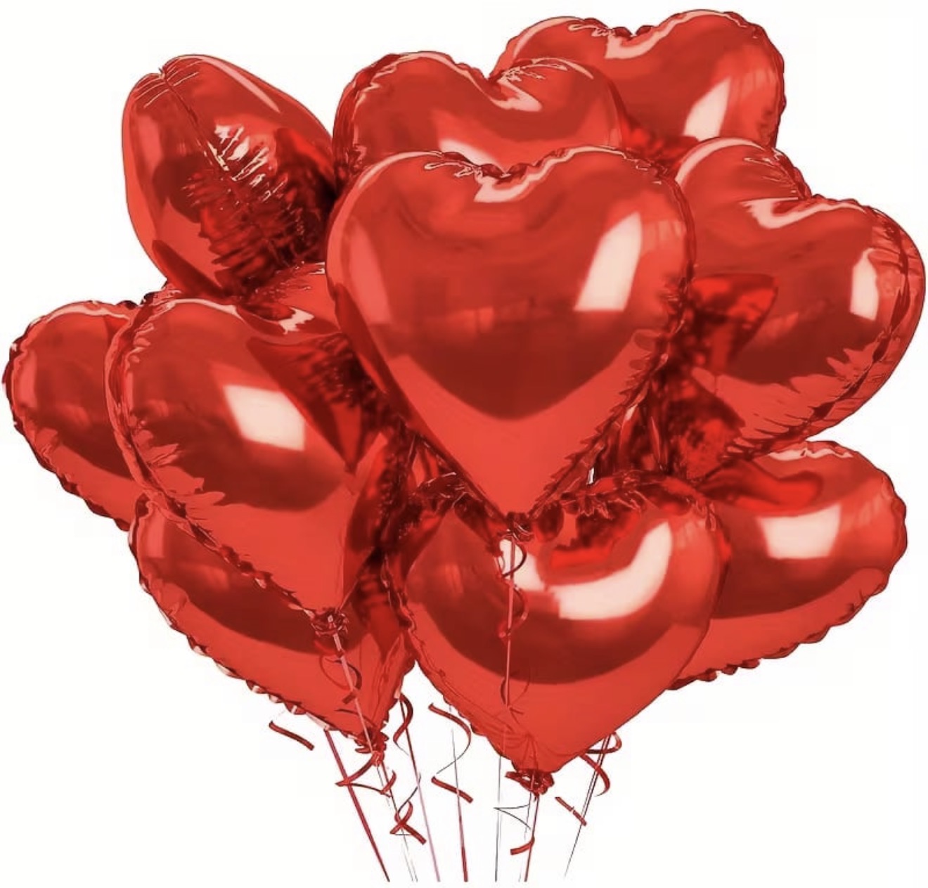 Red Heart Foil Balloons – 18″ Inch Helium Ready