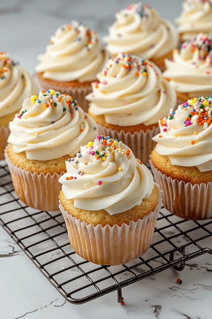 Brighten any celebrationwith our vanilla butter Swirl Celebration Cupcakes