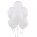 6 White Helium balloons