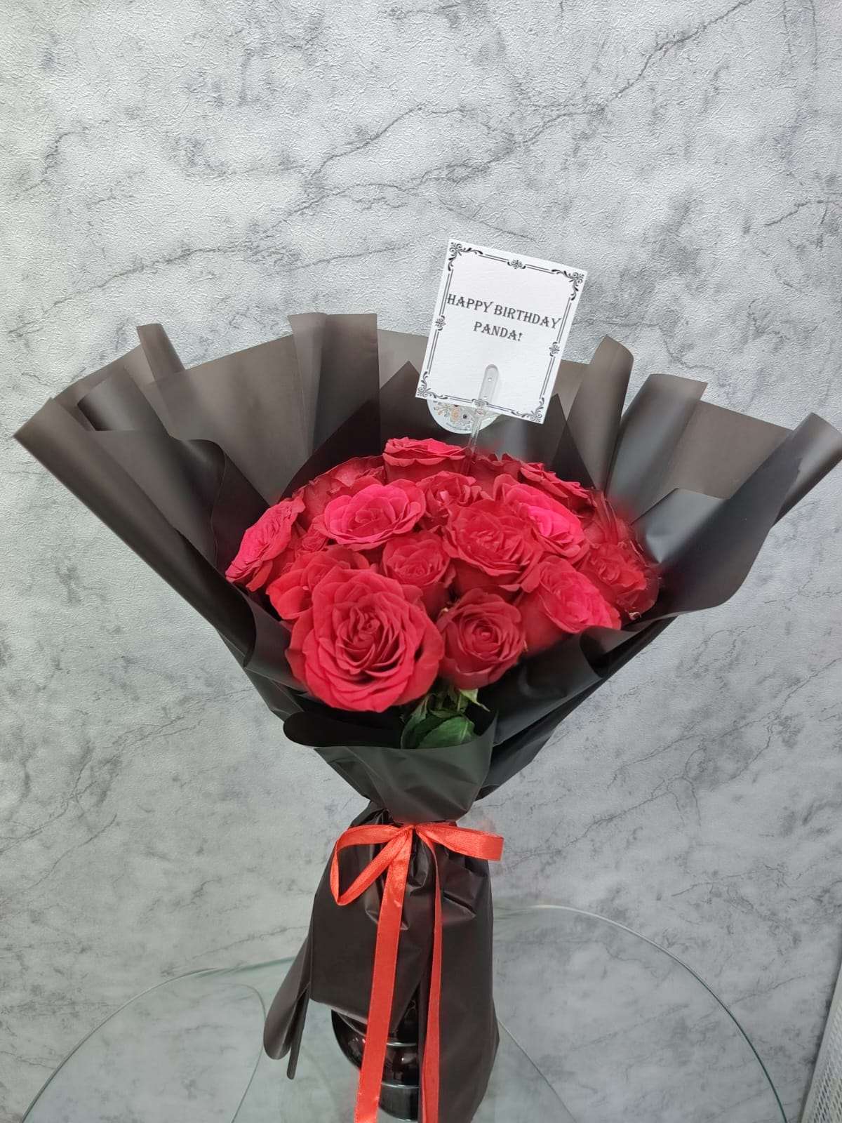 Midnight Red Rose Birthday Bouquet - Ward and Haneen - Buy Flower in hawally, Kuwait