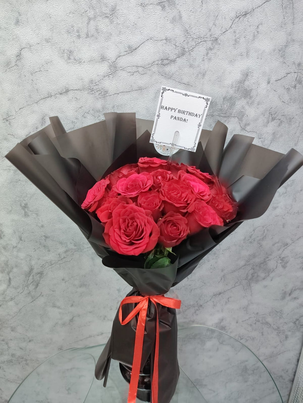Midnight Red Rose Birthday Bouquet