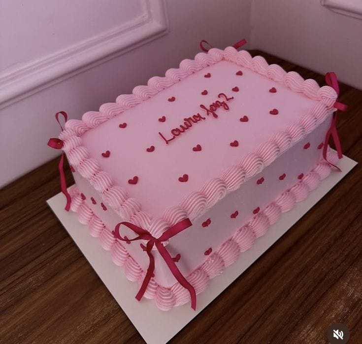 Ribbon Reverie Vintage Sheet Cake – 30x40 cm