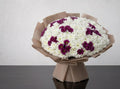 Royal Purple and White Chrysanthemum Bouquet