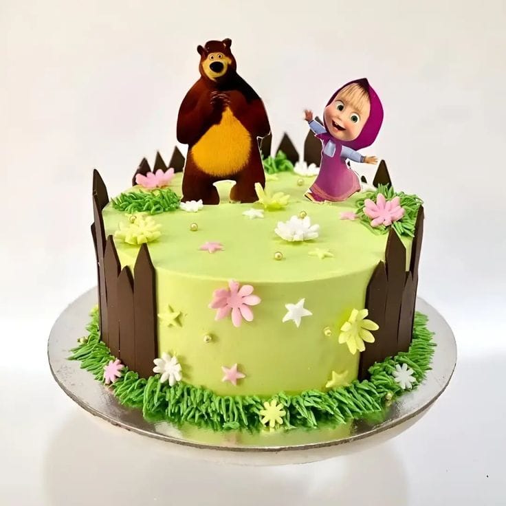 Masha and the Bear Forest Birthday Cake – 7 inch / 9 inch