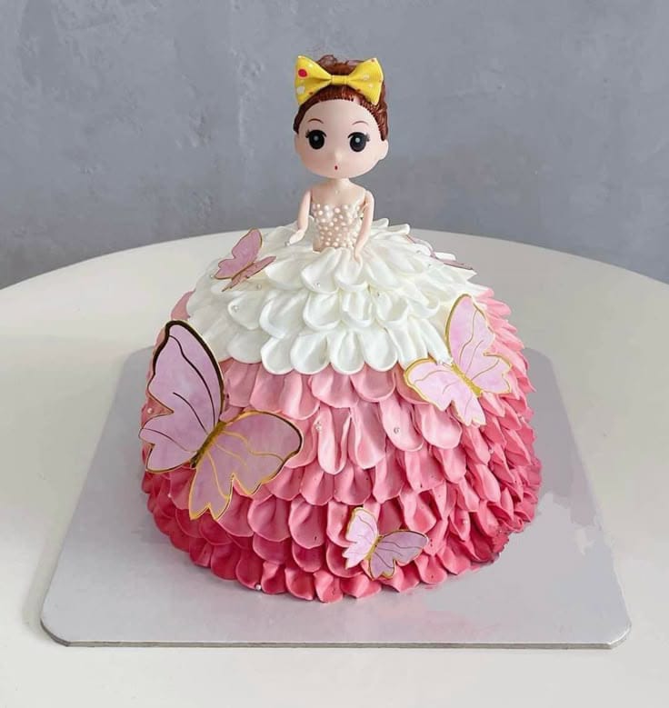 Whimsical Butterfly Doll Cake