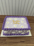 Lavender Daisy Square Cake – 9 inch