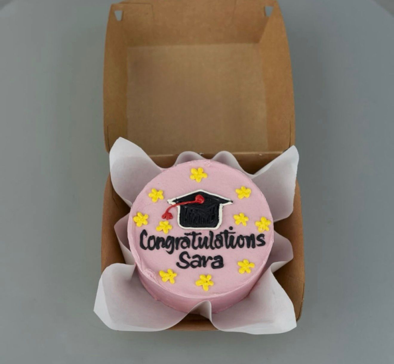 Personalized "Congratulations Sara" Mini Bento Cake