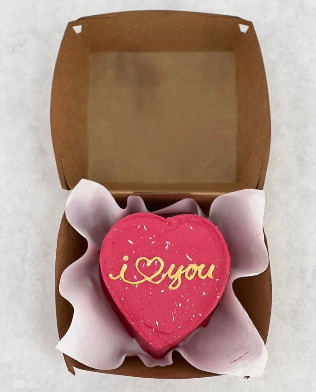 "I Heart You" Heart-Shaped Mini Bento Cake