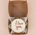 "I Love You" Romantic Mini Bento Cake – White