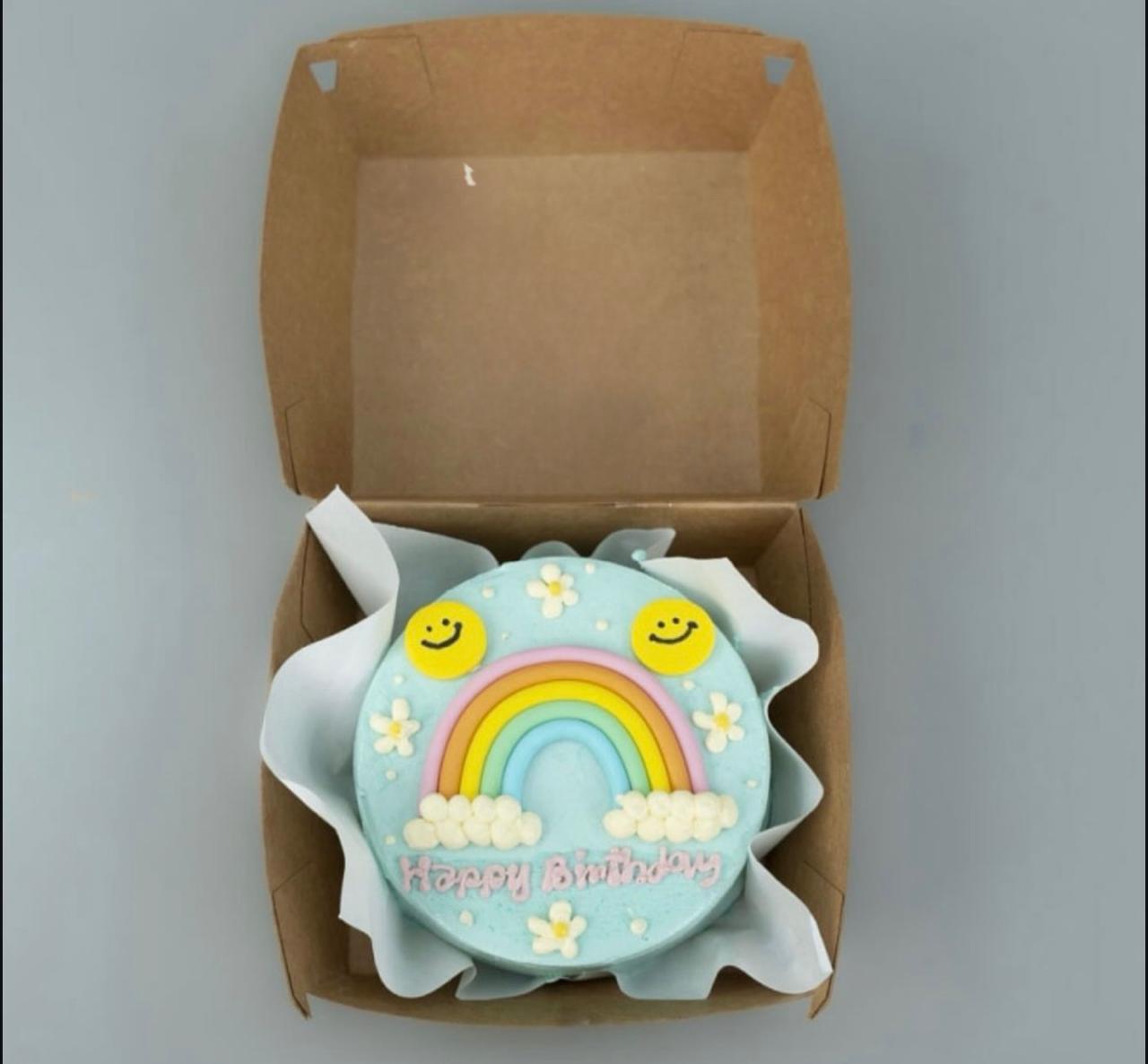 Rainbow &amp; Smiles Birthday Mini Bento Cake – Blue