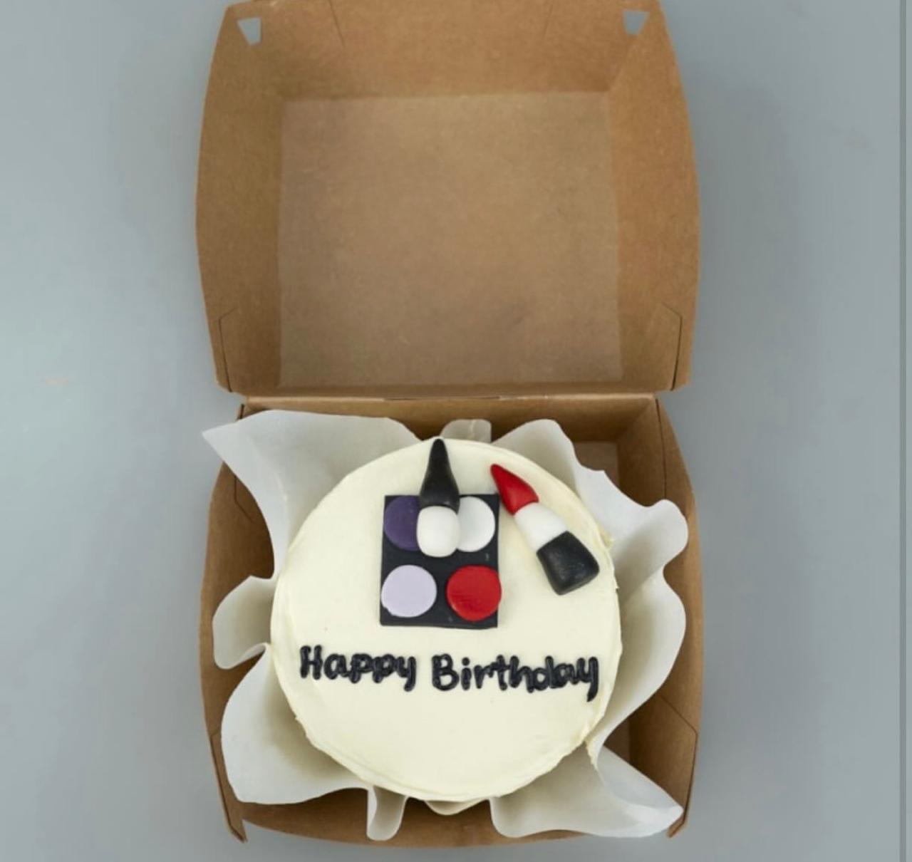 Glamour & Glow Makeup Mini Bento Cake – White