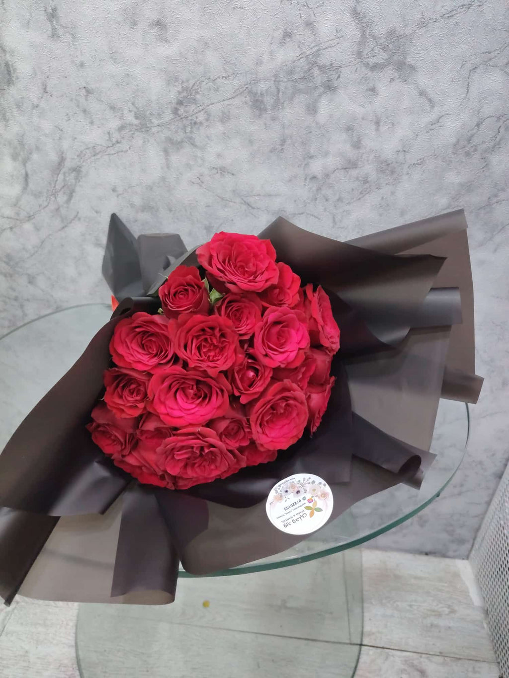 Midnight Red Rose Birthday Bouquet