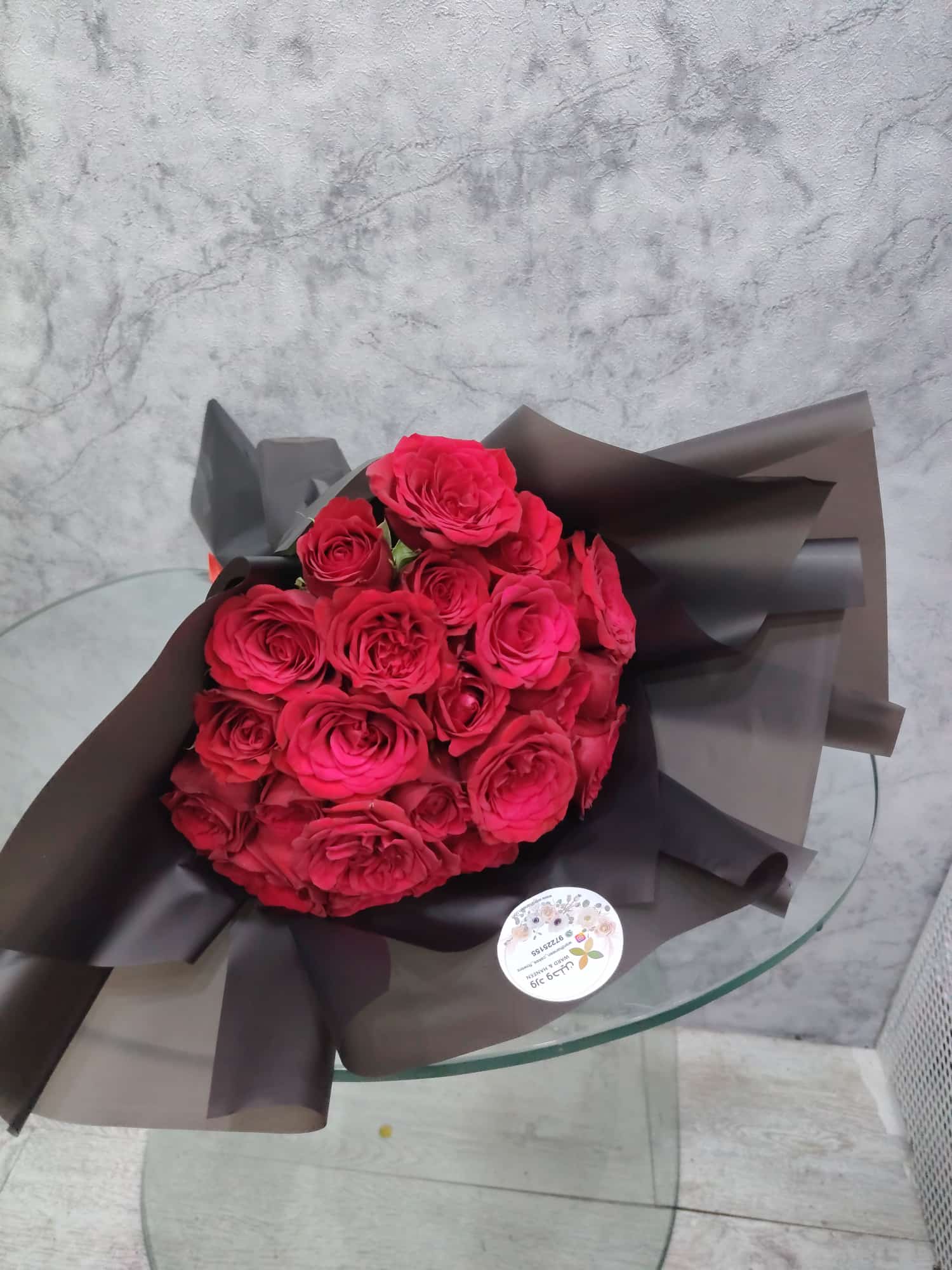 Midnight Red Rose Birthday Bouquet
