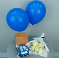 Colorful "Blast Off to Success" rocket celebration bundle by Ward and Haneen, featuring balloons, banners, and themed decorations.