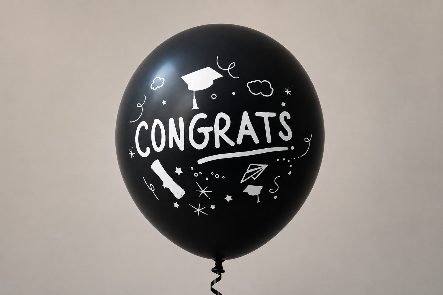 Ward and Haneen graduation congratulations balloon with colorful lettering and festive design for celebrating academic achievement.